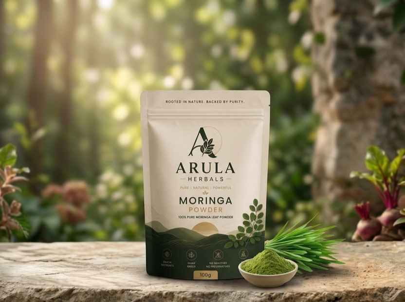 100% Pure Shade-Dried Organic Moringa Powder